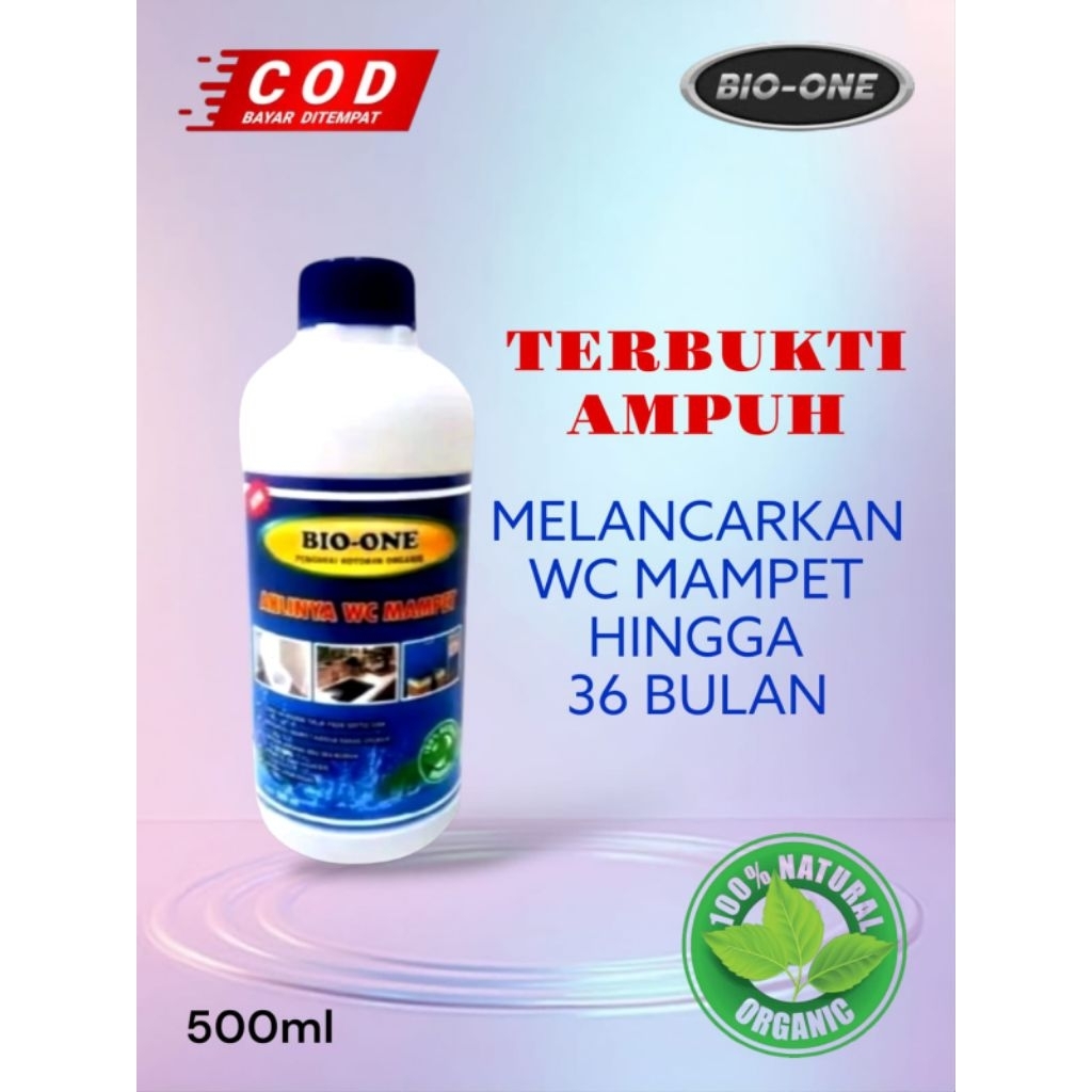 (500ml) Bio One Pengurai Limbah WC & SepticTank| Probiotik Organik Pelancar Saluran Mampet