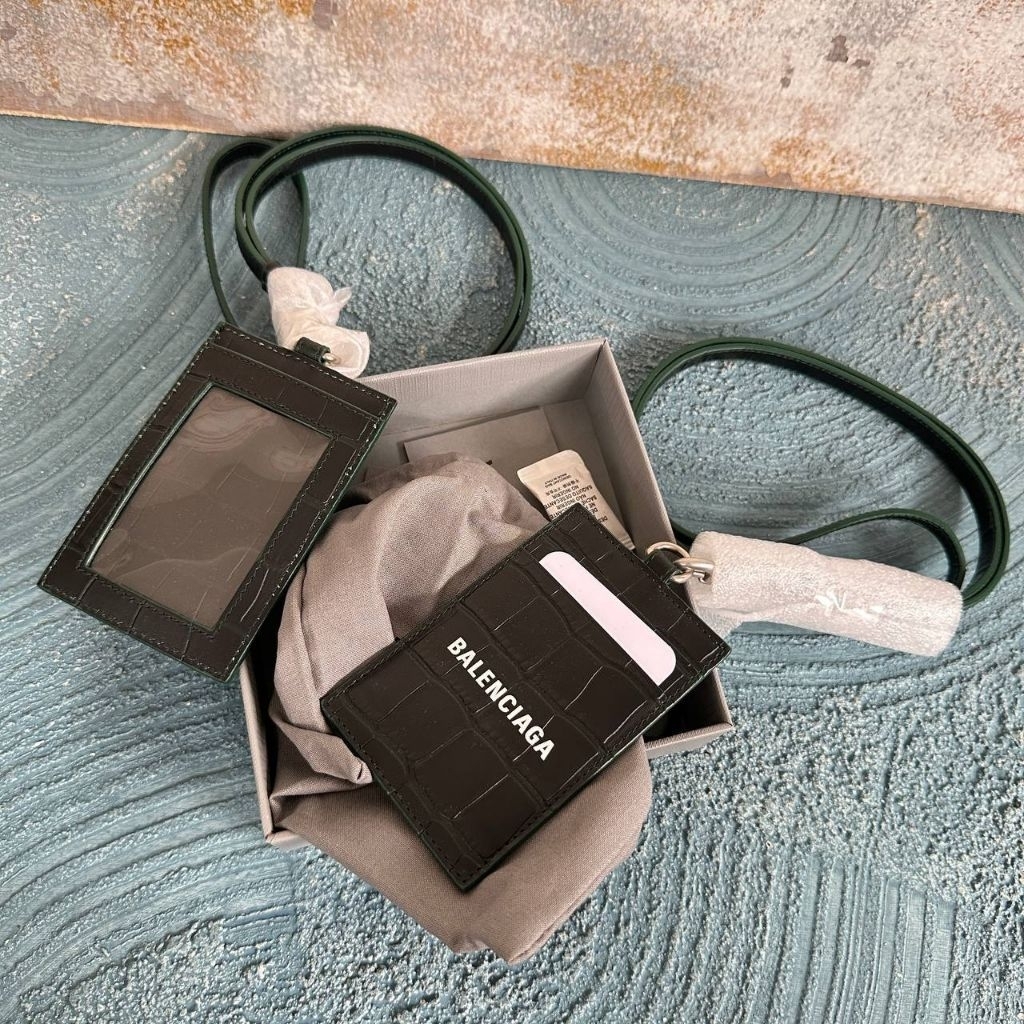 Balenciaga Croco Lanyard Emerald Green