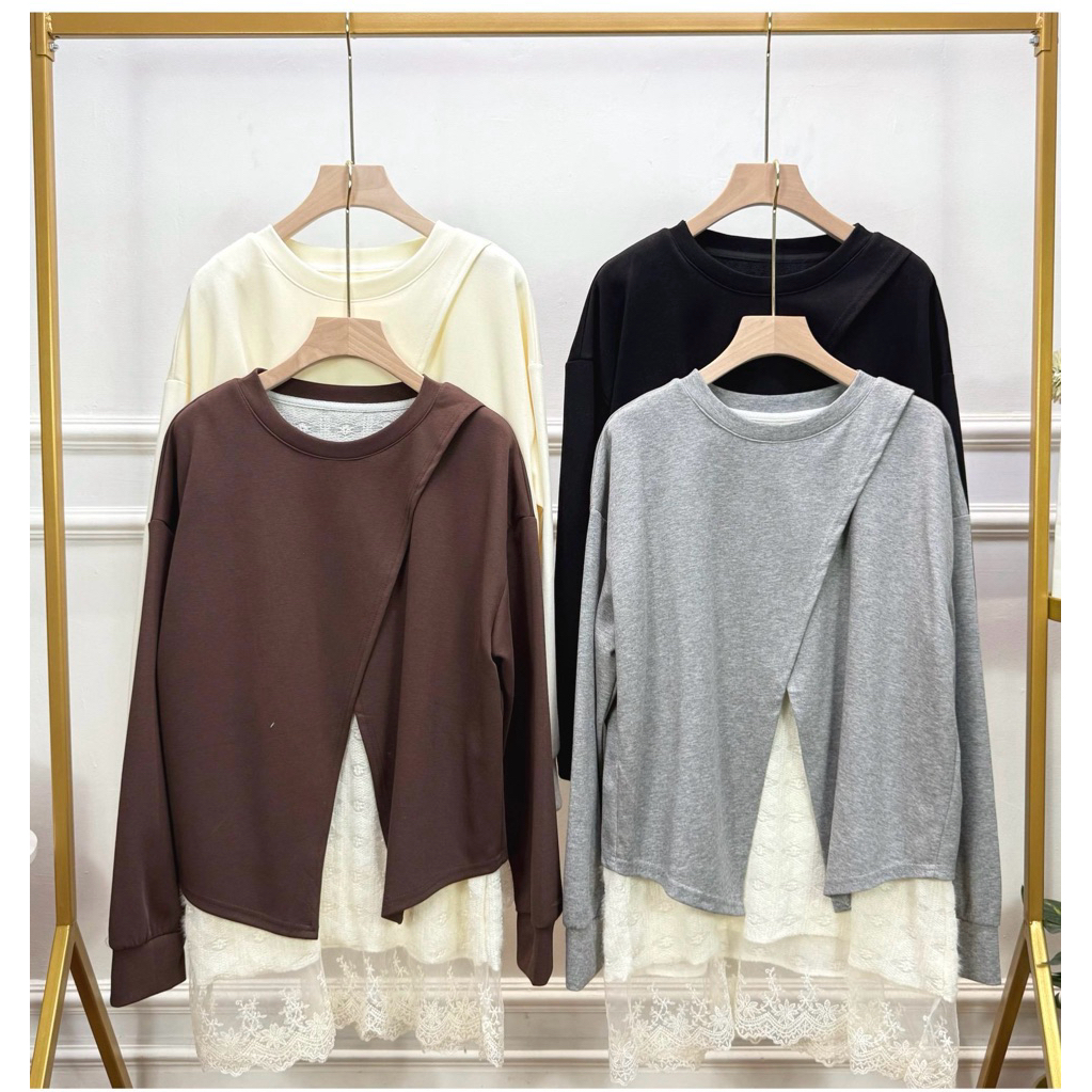 Blouse-Atasan Leika Brokat bawah