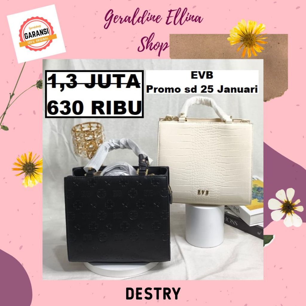 Tas EVB wanita satchel bag original sale seri DESTRY