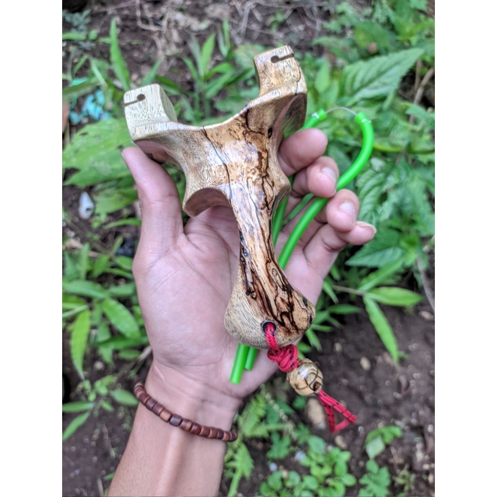 Ketapel model sideway kayu asem spalted