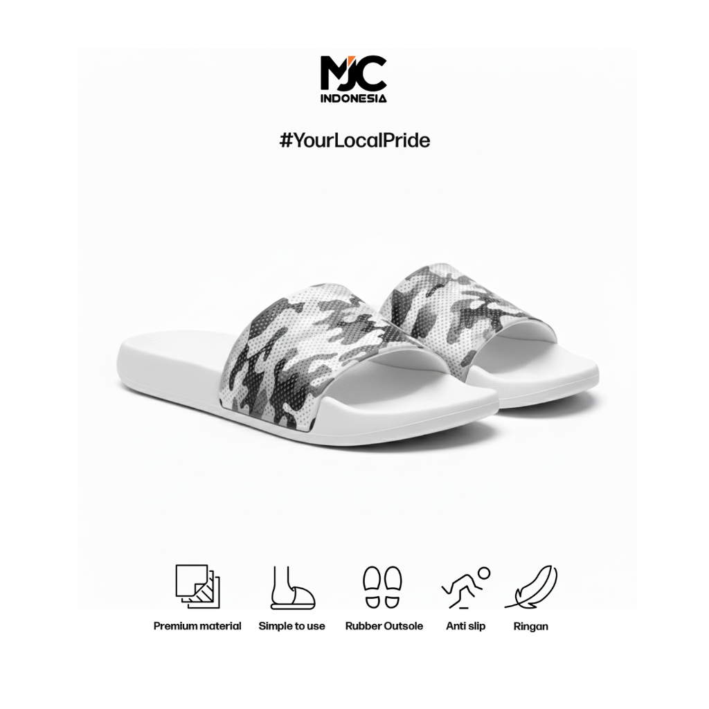 MJC INDONESIA-Sandal Slide Pria Premium Sendal Selop Pria Jalan Original Sandal Casual Outdort Army 