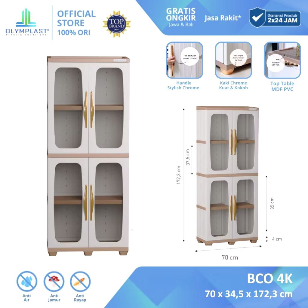 lemari plastik olymplast BCO 4K LUXURY lemari buku lemari berkas kokoh dan tebal