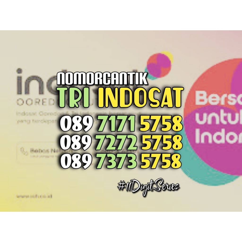 nomor CANTIK kartu perdana TRI INDOSAT HOKI MAJU MAPAN 5758