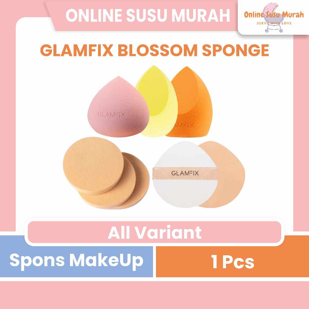 GLAMFIX BLOSSOM BEAUTY SPONGE ORANGE PEACH LEMON PRESSED POWDER PUFF SPONS SPON MAKE UP MAKEUP PRLA