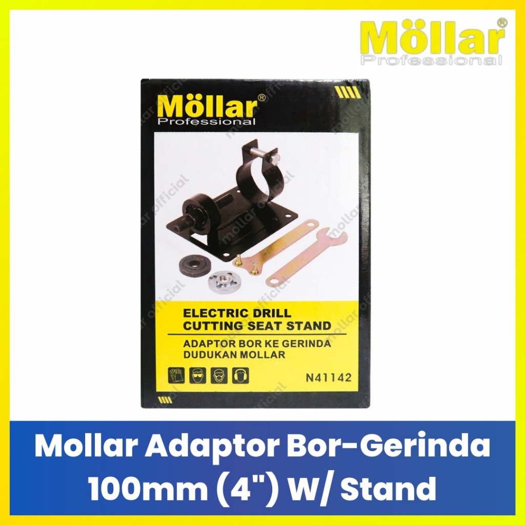 Mollar Stand Gerinda Untuk Bor 100mm (4") - Adaptor Mata Gerinda Ke Bor Listrik Cordless Dudukan Tet