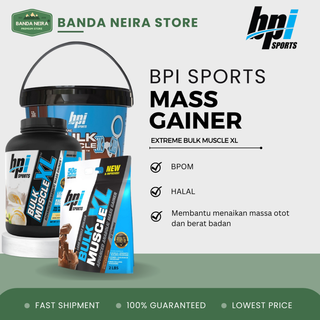 BPI Sports Bulk Muscle XL Mass Gainer Protein | 3 - 32 SERVINGS | 2 - 15 LBS | 900 - 6800 GRAM