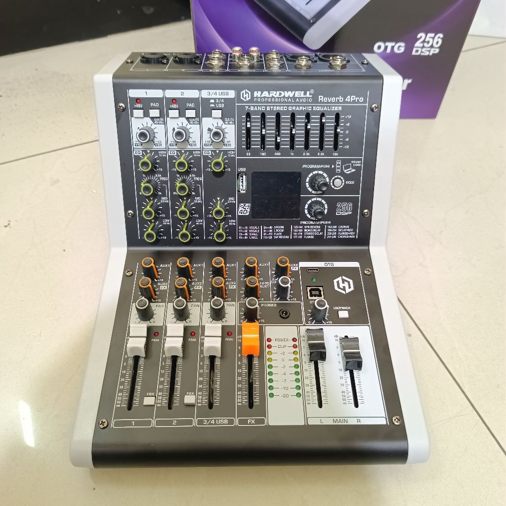 Mixer Audio Hardwell Reverb 4 Pro Profesional Audio 4 channel Mixer Hardwell Reverb 4 Pro Original M