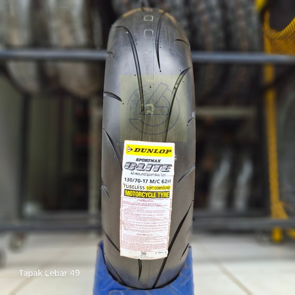 Ban Soft Compound Paling Awet DUNLOP Qlite 130.70.17 Ring 17 Tubeless 62H Ramah Lingkungan, Kualitas