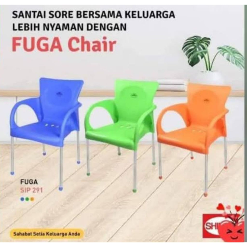 {INSTANT}SHINPO FUGA Kursi Plastik Kaki Besi | Kursi Teras