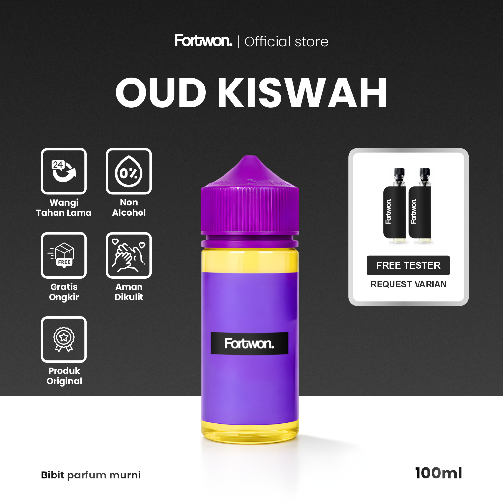 OUD KISWAH - Parfum Bibit Tetes Pria Wanita Non Alkohol 100ml Concentrated