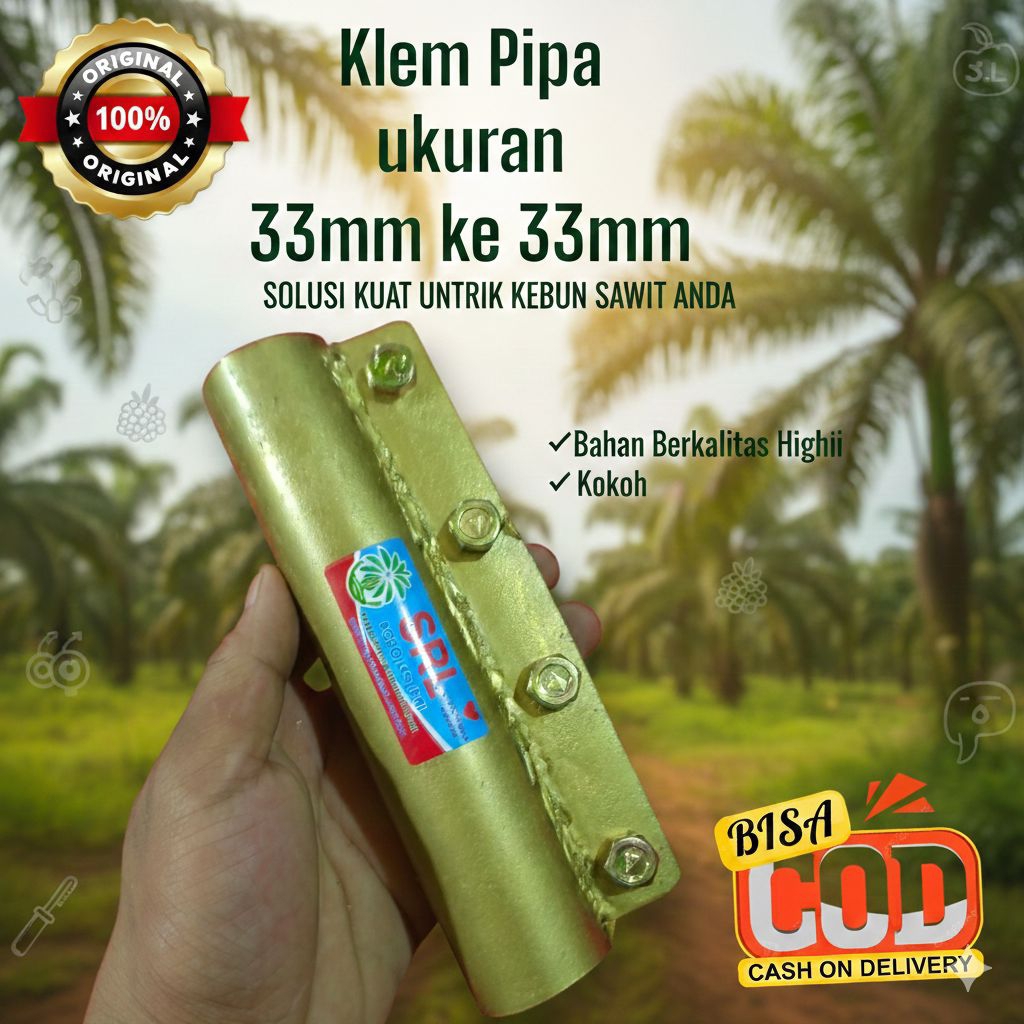 Klem fiber egrek panen sawit ukuran 33mm ke 33mm