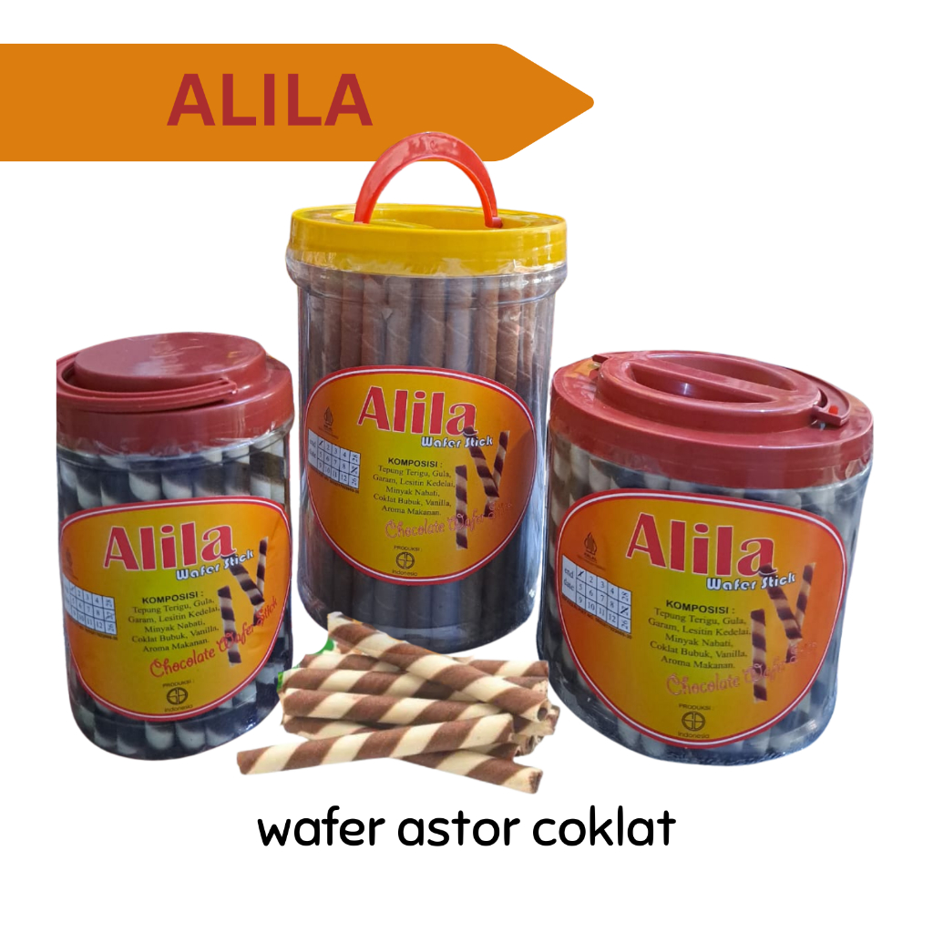 WAFER ASTOR ROLL COKELAT ALILA KECIL SEDANG JUMBO CHOCOLATE WAFER STICK TOPLES