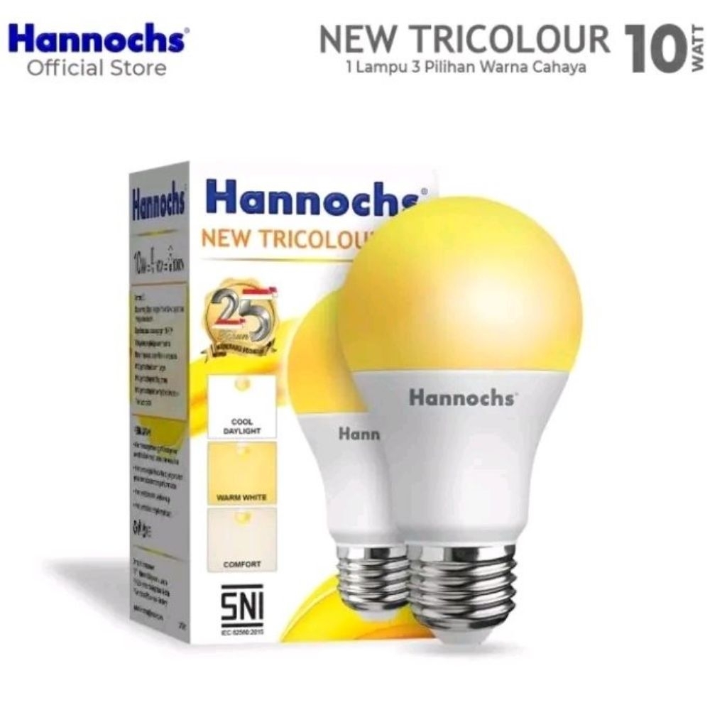 HANNOCHS Lampu LED NEW Tricolour 10 Watt (GARANSI 1 Tahun)