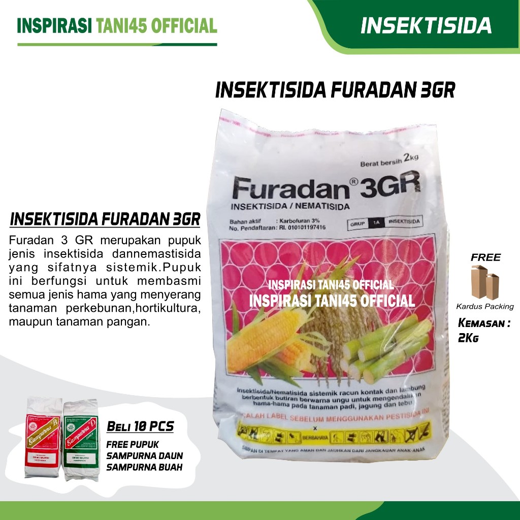 Bisa COD Furadan 3GR 2Kg/Insektisida Furadan 3GR 2 kg Pengendali Hama/Furadan 3GR Kemasan 2 kg