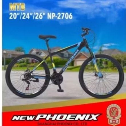 SEPEDA MTB 20 NEW PHOENIX  KOM SETIR OVERSIZE OPERAN + REM CAKRAM
