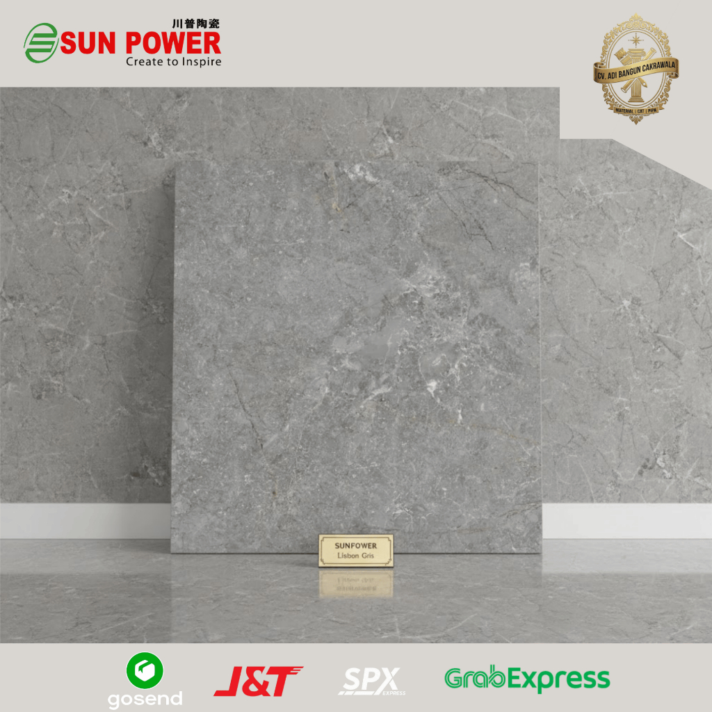 SUNPOWER KERAMIK LANTAI LISBON GRIS 50X50 GLOSSY