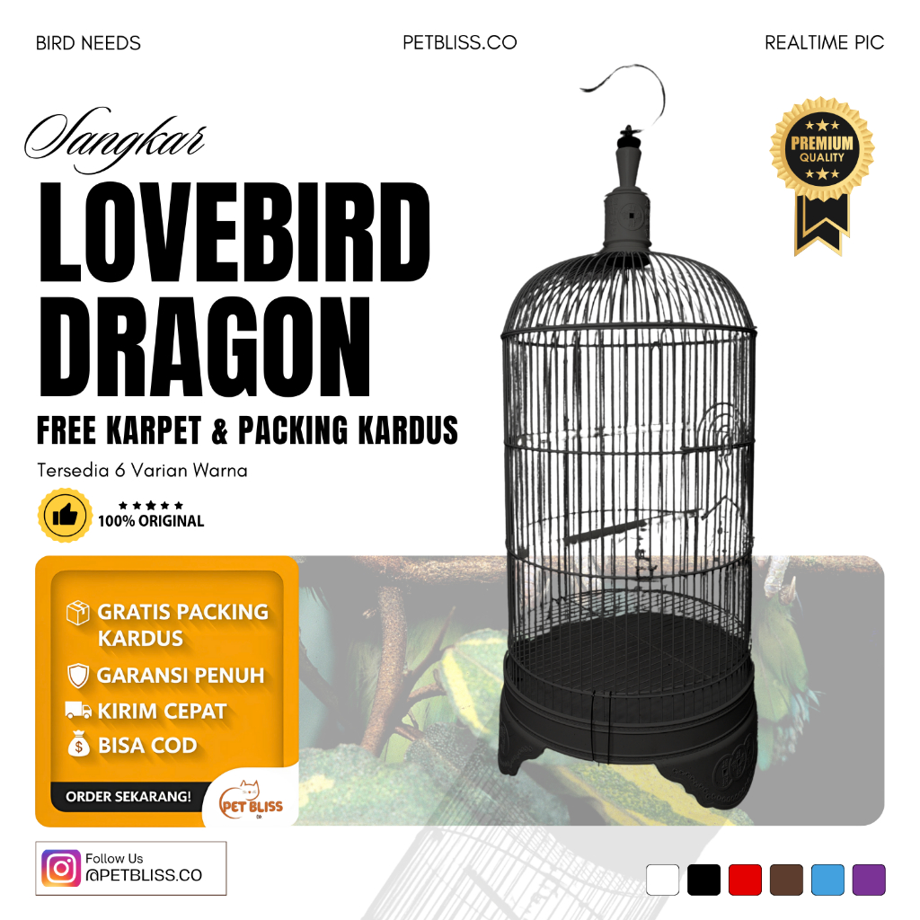 Sangkar Dragon Lovebird Burung Original Import
