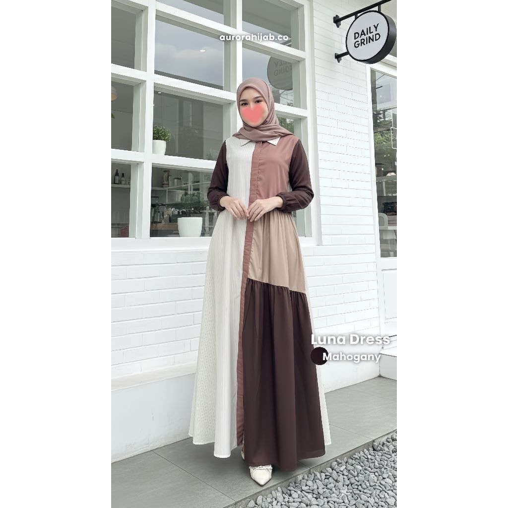GAMIS LUNA AURORA HIJAB ORIGINAL GAMIS RAYON MOTIF
