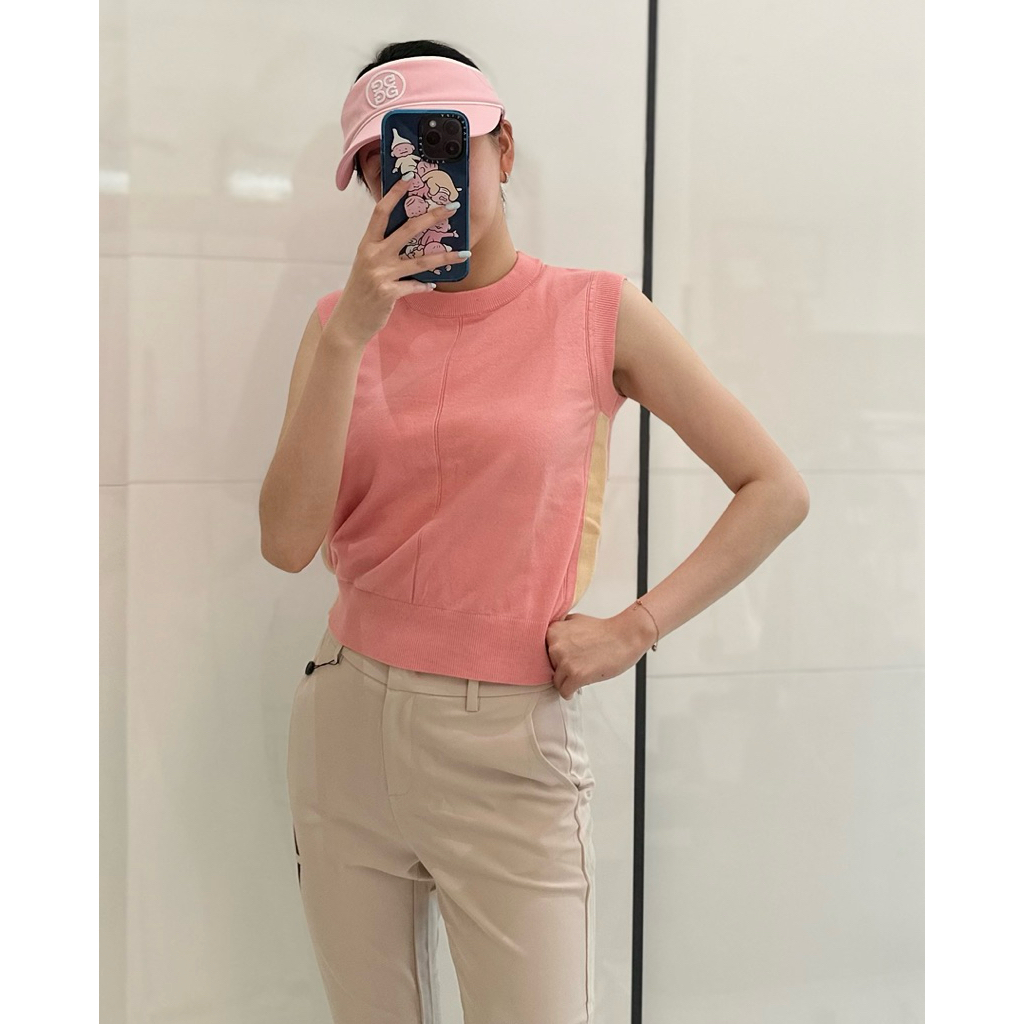 duniagolf lanvin blanc golf stripes top baju golf wanita