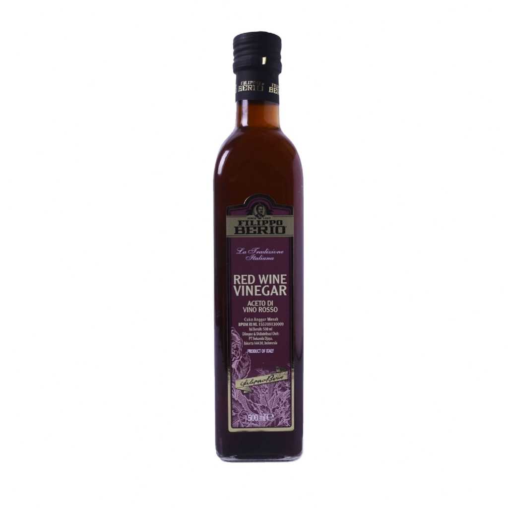 Filippo Berio Red Wine Vinegar Cuka Anggur Merah Import 500ml