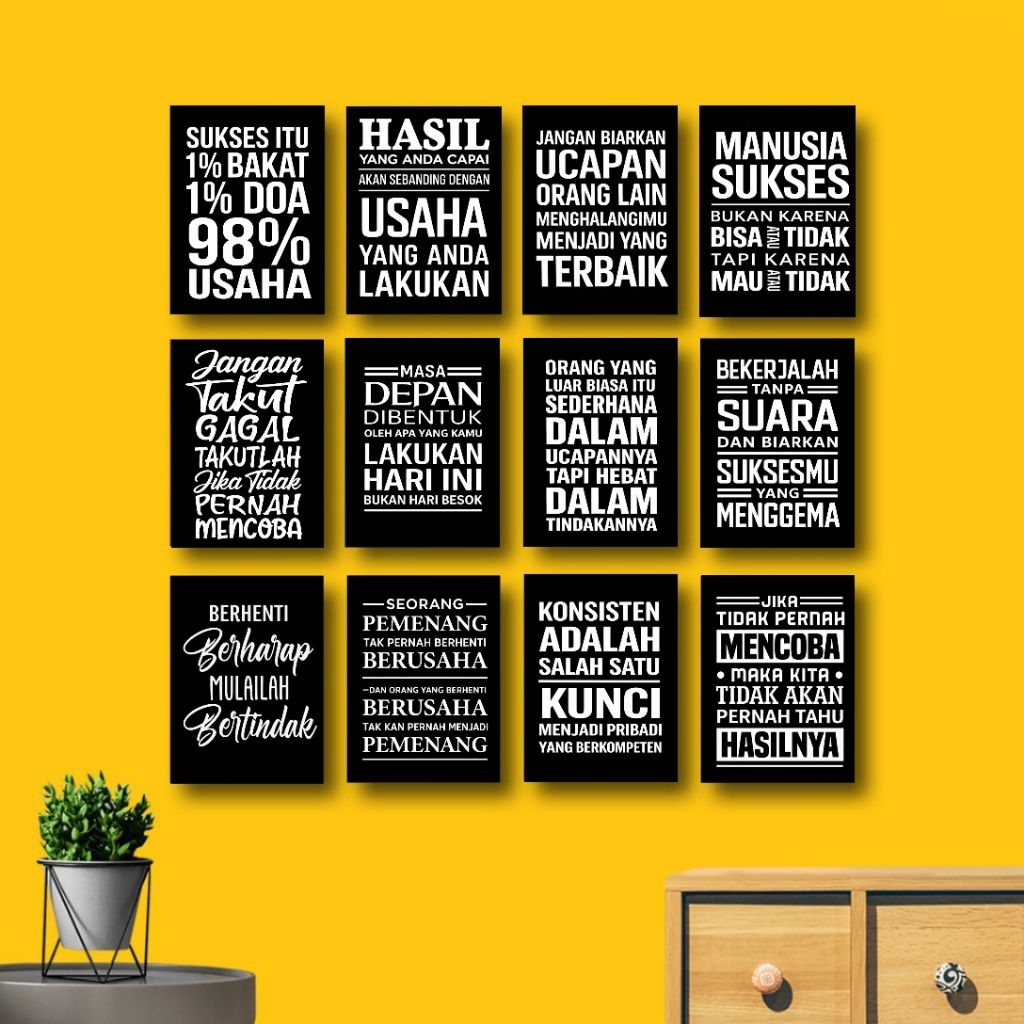 Poster dinding kantor hiasan dinding kantor pajangan kamar quotes motivasi