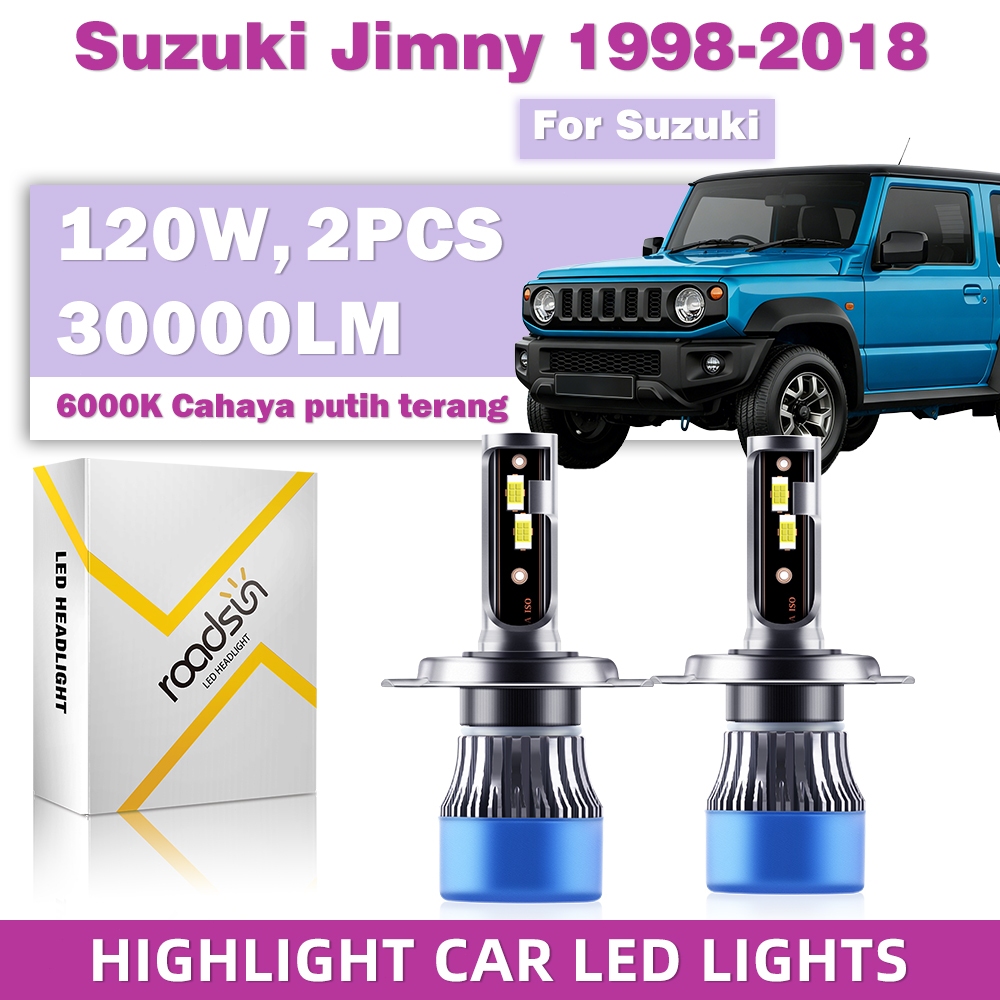 Lampu Depan Mobil LED ROADSUN H4, [Cocok untuk Suzuki Jimny 1998-2018]