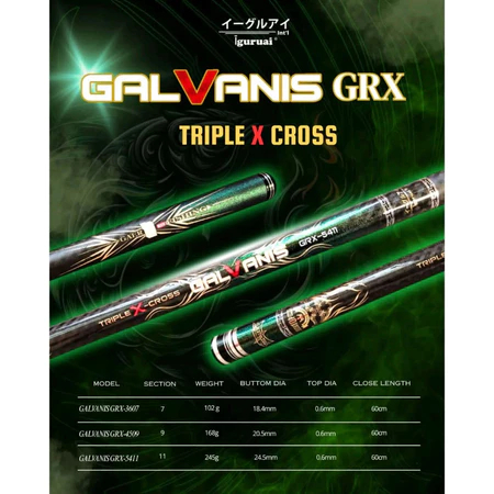 IGURUAI Galvanis GRX 360/450/540 Joran Tegek Ruas Panjang Triple X-cross Carbon Super Ringan