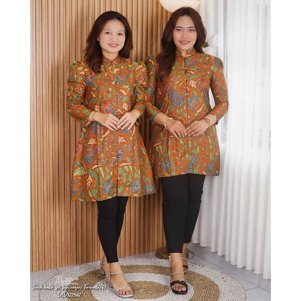 Seragam batik sarimbit keluarga tunik wanita dan outher couple modern