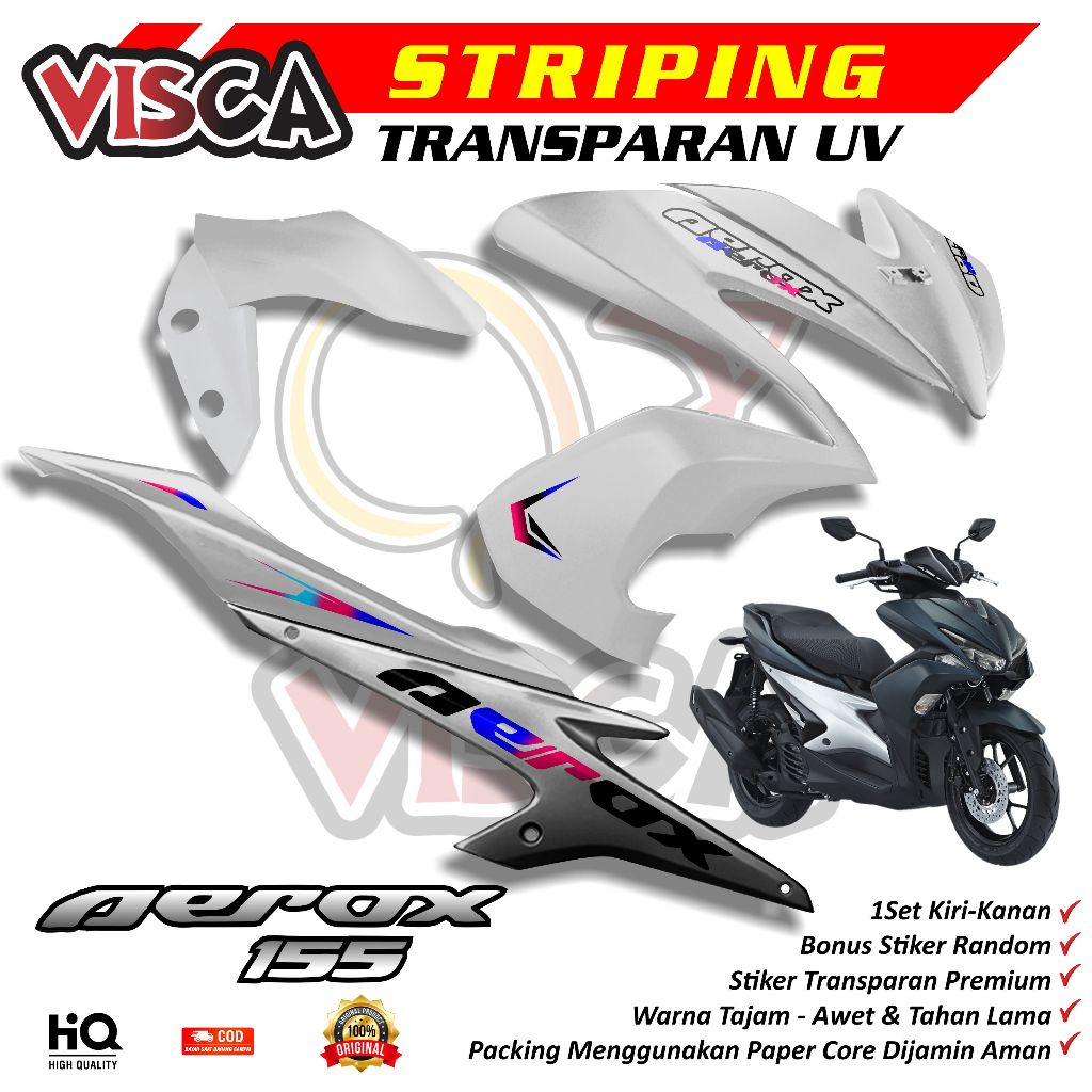 Striping Transparan Aerox Old 2018 2019 Desain Simpel Variasi Listme