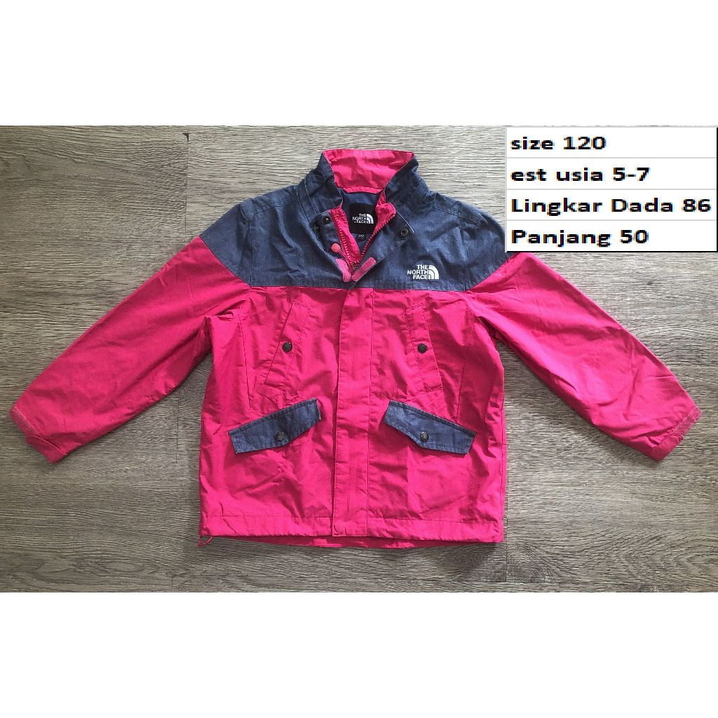 Jaket Outdoor TNF Pink Waterproof Anak Premium Second Preloved