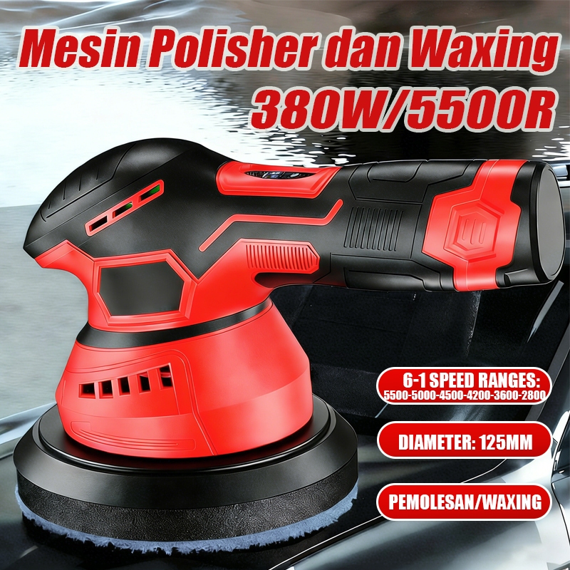 CREATORALLY Alat Poles Mobil cordless 5500rpm,alat poles mini body portable baterai 125mm