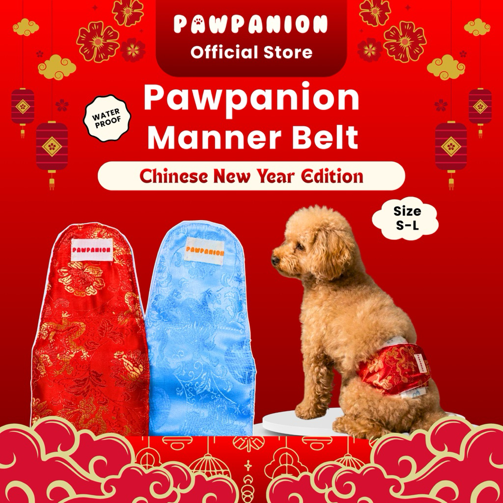 CNY LIMITED EDITION - Pawpanion Manner Belt Waterproof - Chinese New Year Manner Belt Diaper Popok A