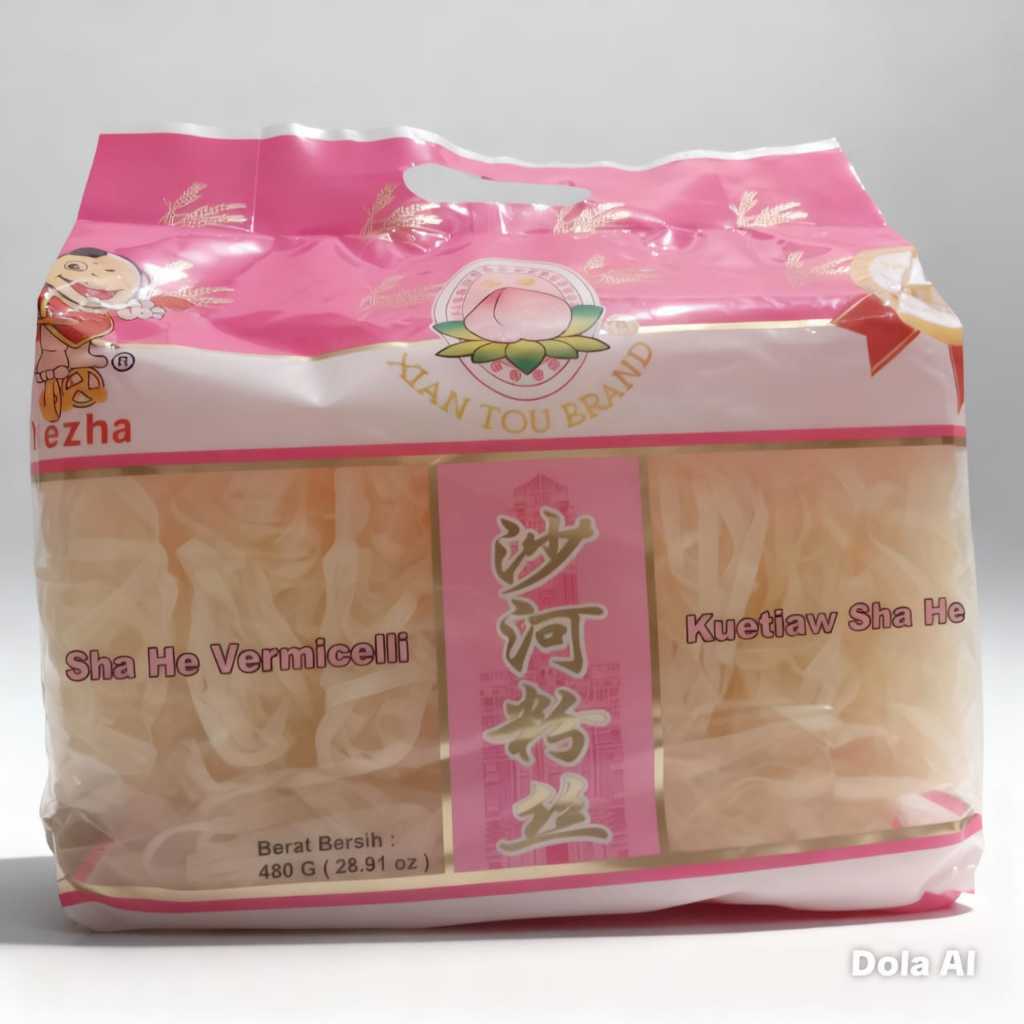 XIAN TOU BRAND KUETIAW SHA HE VERMICELLI HALAL 480 GR/KWETIAU KERING/KWETIAU KENYAL DAN ENAK