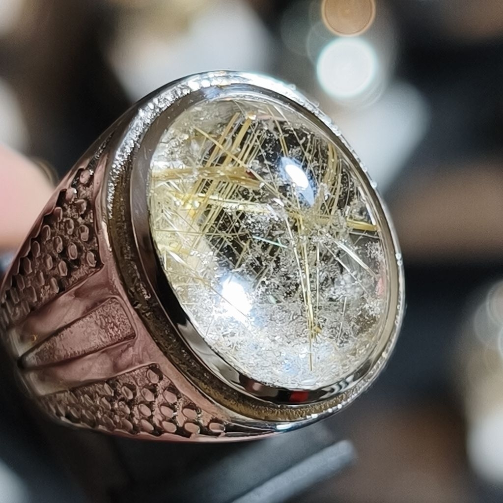 BATU KECUBUNG RAMBUT EMAS ring size 8