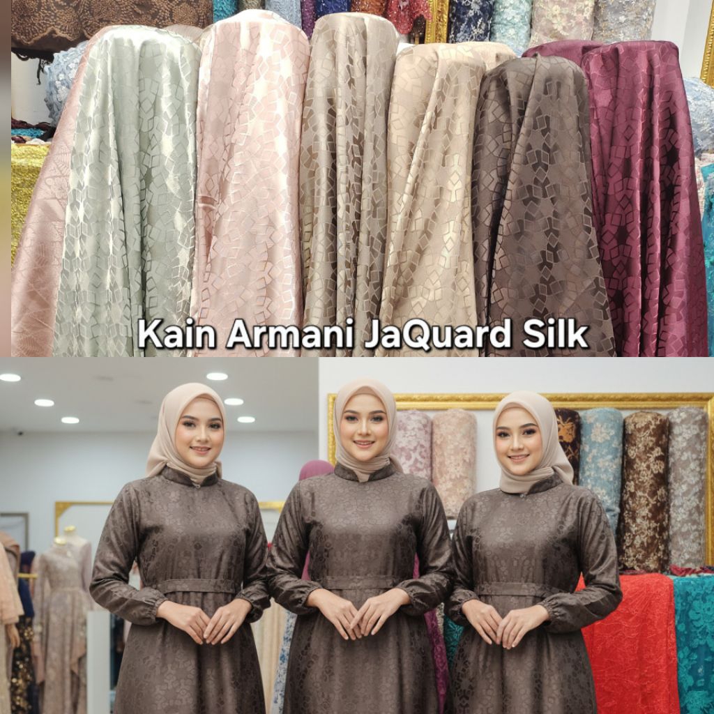 Kain armani jaguard silk import / Kain armani jaguard silk halus terbaru