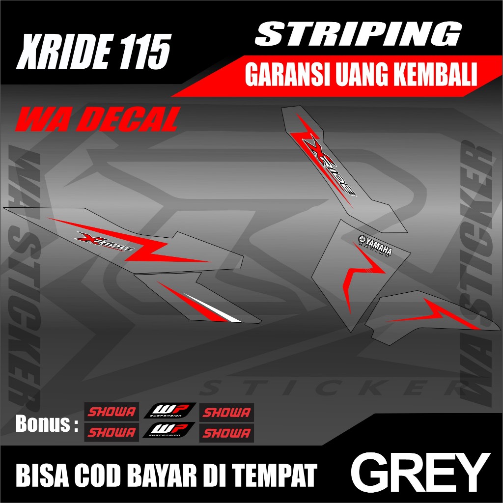 sticker striping transparan cuting xride 115 bisa custom