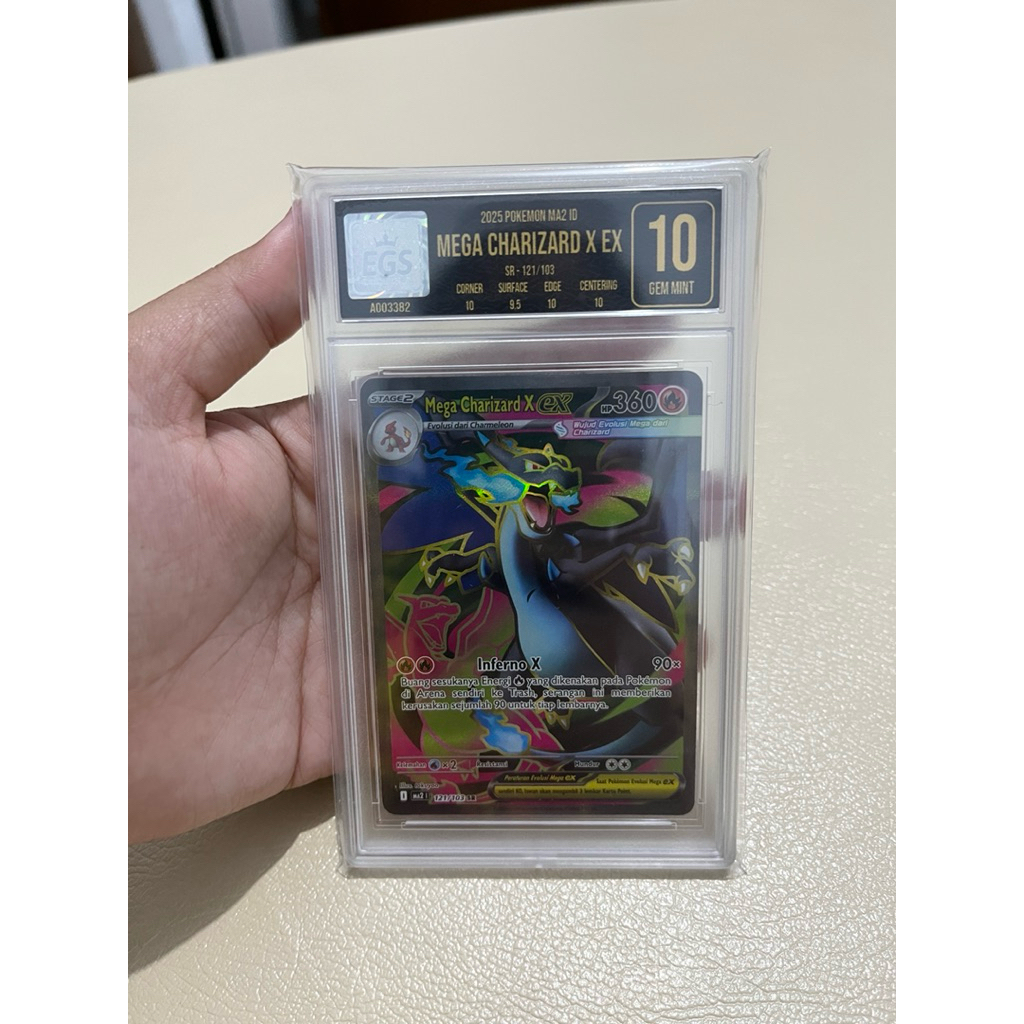 KARTU TCG POKEMON GRADING EGS SR MEGA CHARIZARD X EX ORIGINAL