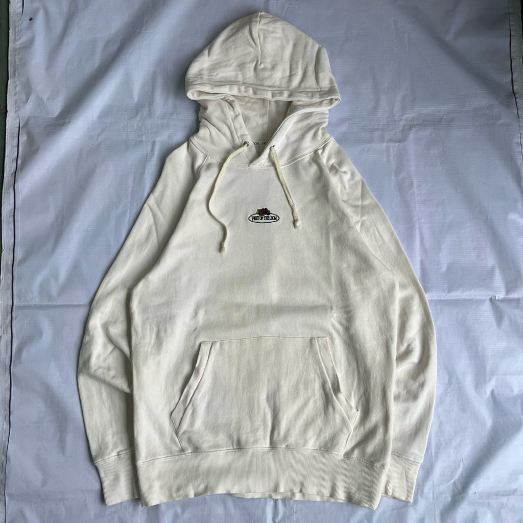 FRUIT OF THE LOOM VINTAGE HOODIE CENTER LOGO