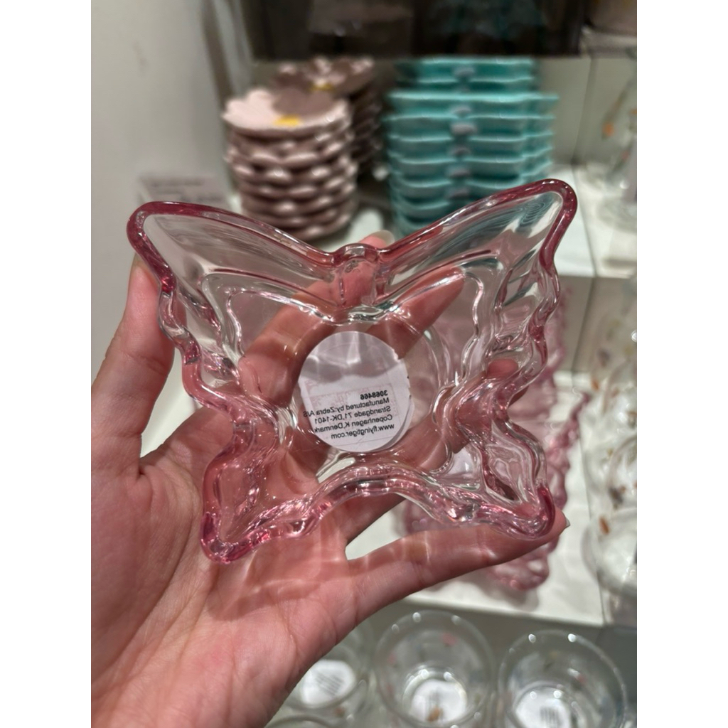 Flying Tiger Tealight Holder Pink Butterfly