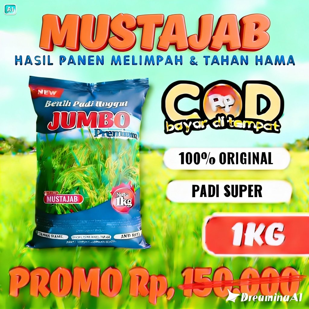 SANGHYANG SRI- Benih Bibit Padi MUSTAJAB Kemasan Original Super Premium Netto 1kg
