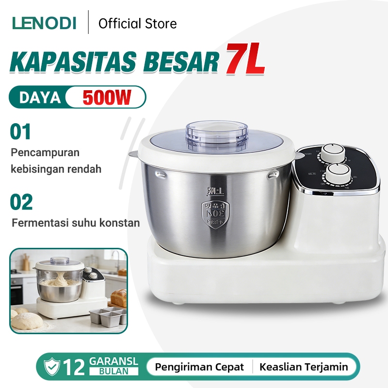 LENODI Mesin Pengaduk Adonan, Pengaduk Dan Fermentasi All-In-One, Pengaduk Adonan Multifungsi Rumah 