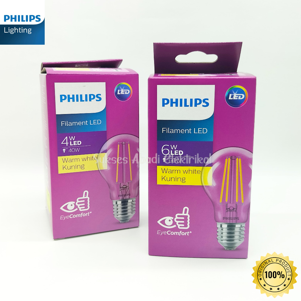 Ledbulb Led Classic Philips A60 Lampu Filament