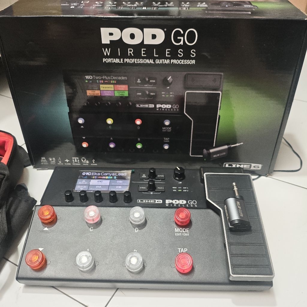 Multi Efek Gitar Line 6 Pod Go Wireless Fullset