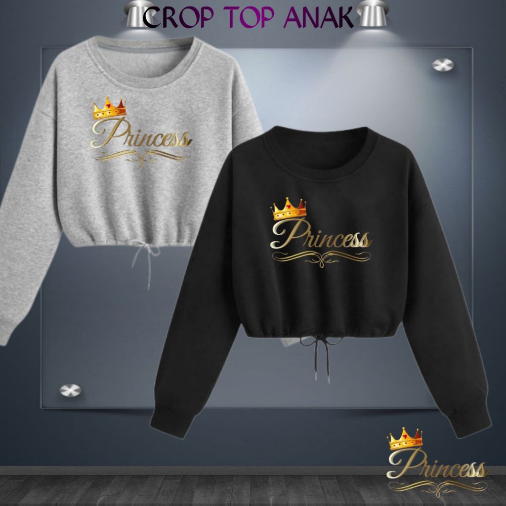Baju Anak Lucu Model Crop Top Tali Pinggang Princess