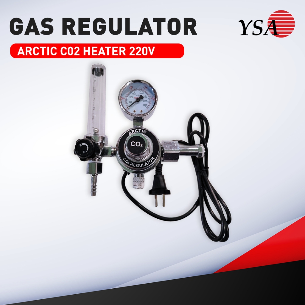 REGULATOR ARCTIC GAS TABUNG LAS GMAW REGULATOR CO2 HEATER 220V