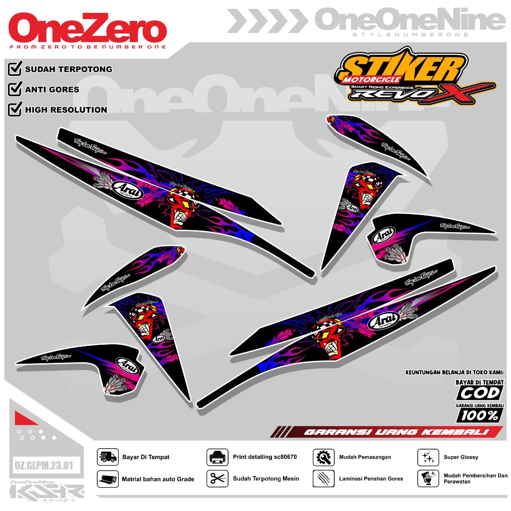 Striping REVO X Sticker Variasi.Modif  Desain Racing Terbaru TROY LEE DESIGN Free Sticker Pack Viral
