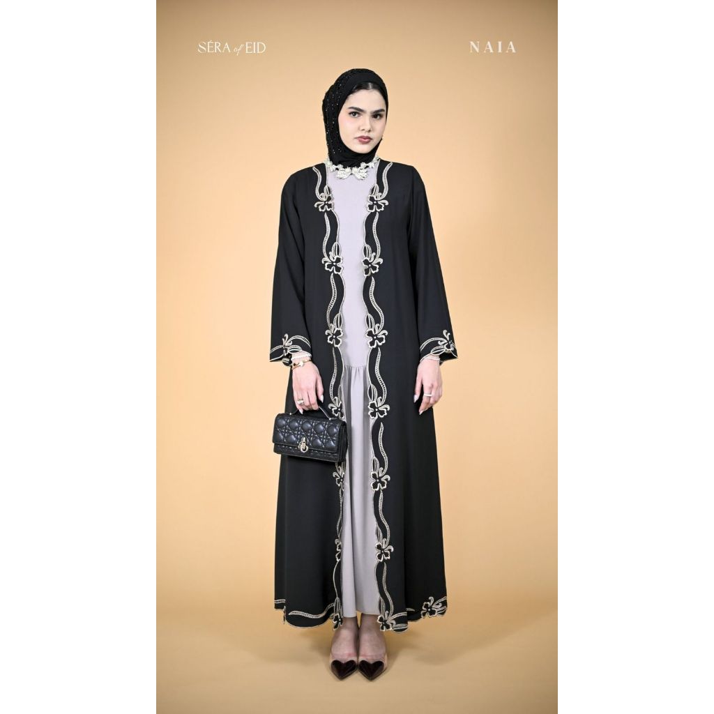 NAIA - ALVIA OUTER SET - DRESS MOTIF LONG OUTER WANITA