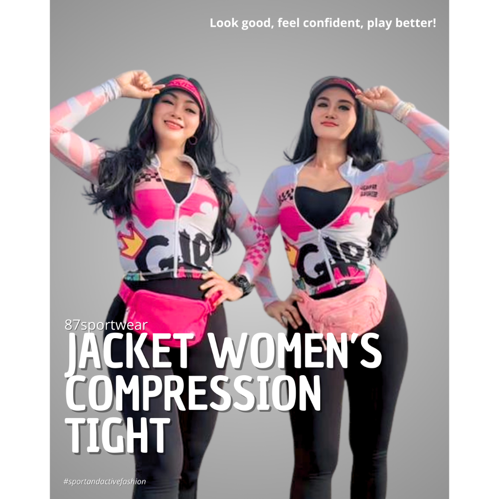 New 87SportWear Atasan Jaket Ketat Pakaian Olahraga Aerobic/Zumba/Senam/Gym