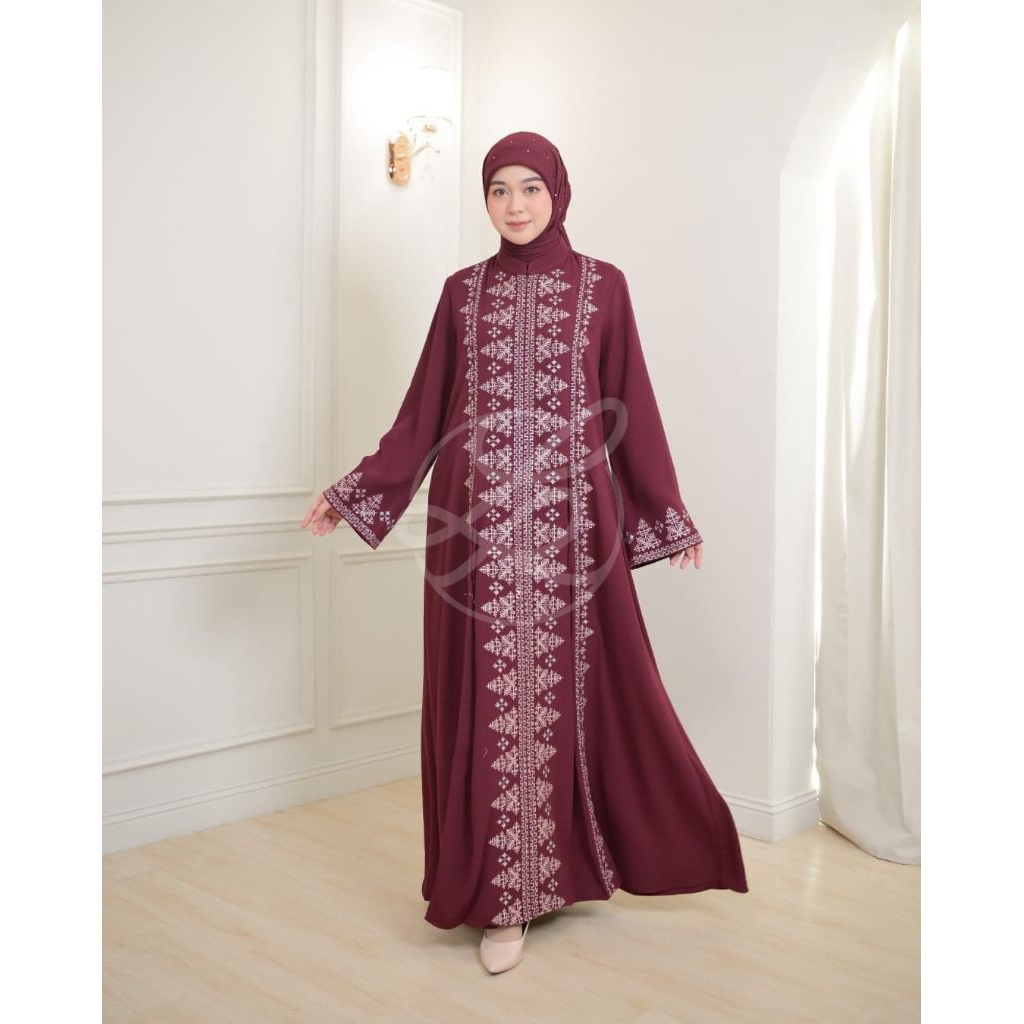 Set GAMIS Larosa bordir original TERBARU /  Dress larosa original set Kerudung   /  Gamis abaya laro